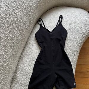 ALO Yoga Black Strappy Jumpsuit onesie